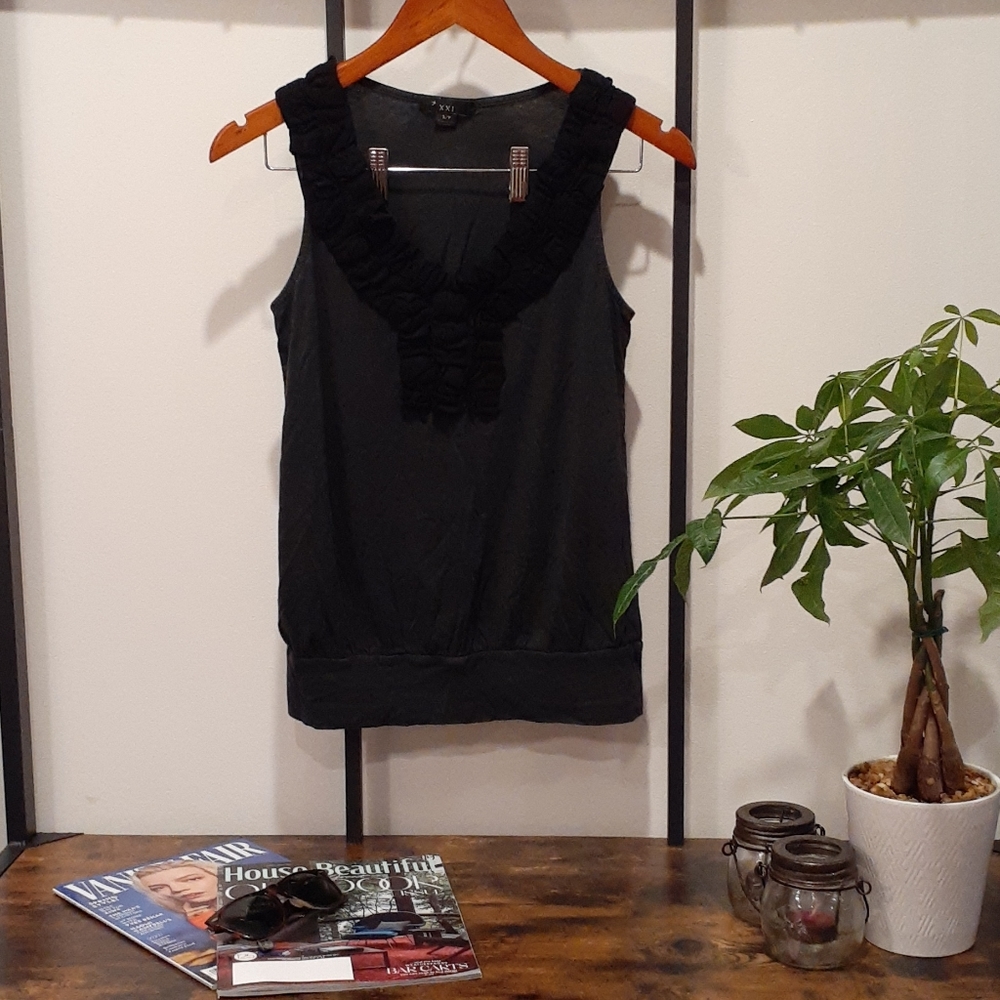 Grey Tunic with Decorative Neckline
